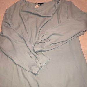 Office appropriate blouse with drape neck